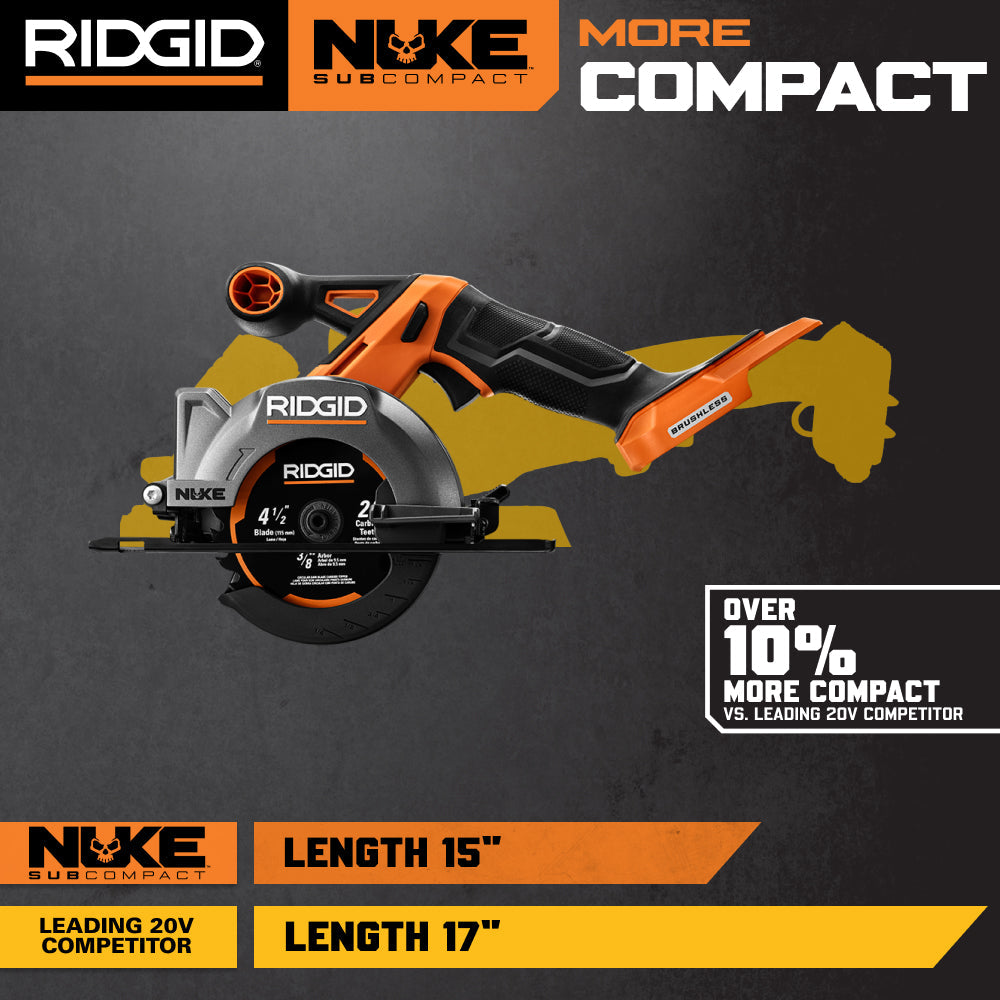 Scie circulaire compacte sans balais 18V NUKE 4-1/2 po