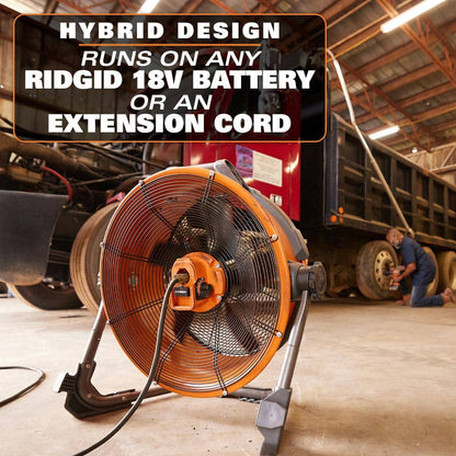 Ventilateur à tambour hybride sans balais 18 V 18 po (outil uniquement)