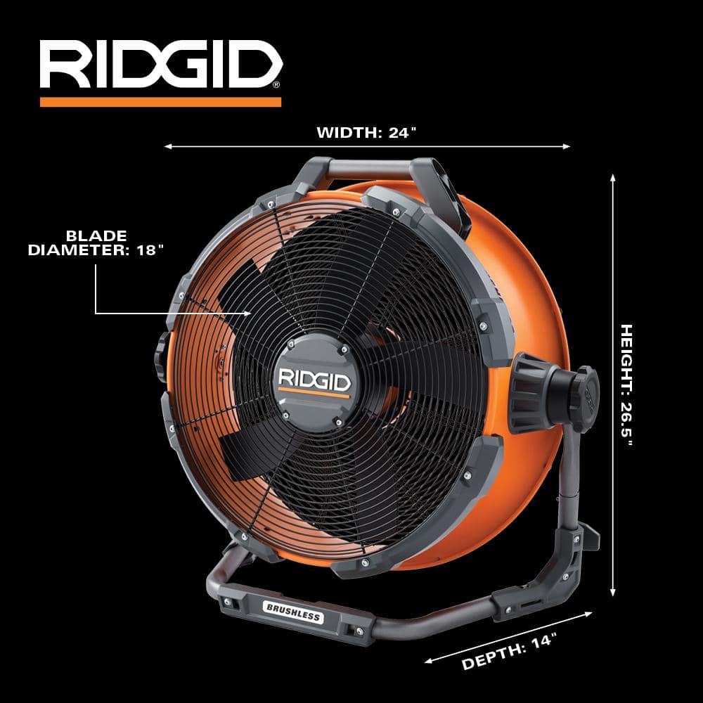 Ventilateur à tambour hybride sans balais 18 V 18 po (outil uniquement)