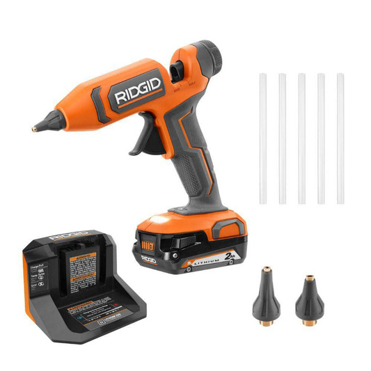 Kit pistolet à colle haute température professionnel sans fil 18 V avec batterie 2,0 Ah et chargeur