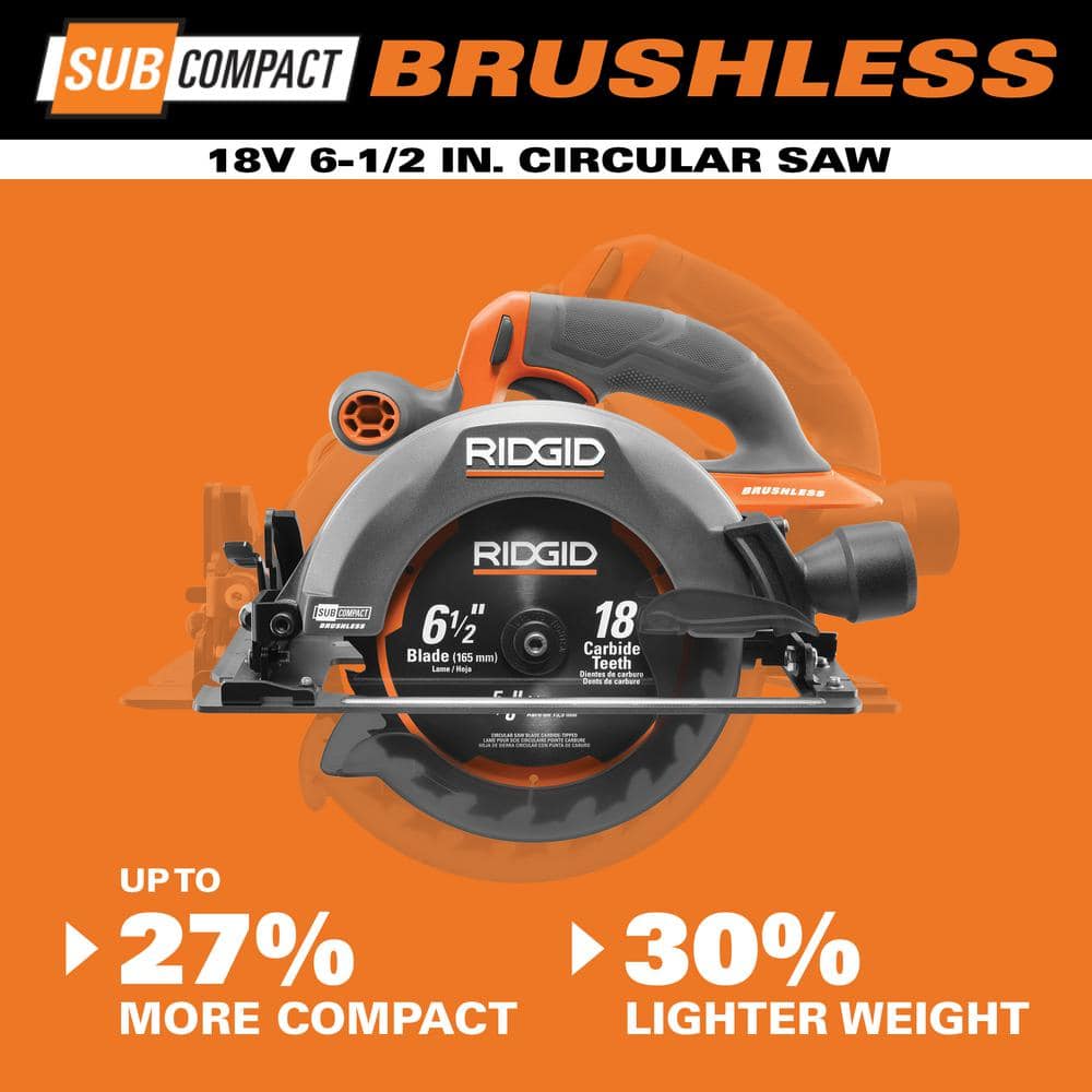 Scie circulaire sans fil 18 V SubCompact sans balais de 6-1/2 po (outil seul)