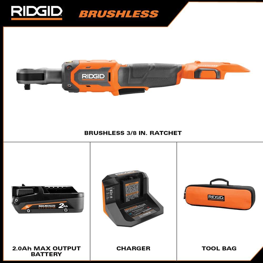 Kit de clé à cliquet sans fil 18 V 3/8 po avec batterie 2,0 Ah et chargeur