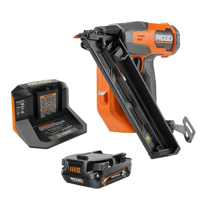 Kit de cloueuse de finition coudée sans fil 18 V, calibre 15, avec batterie de sortie maximale de 2,0 Ah et chargeur
