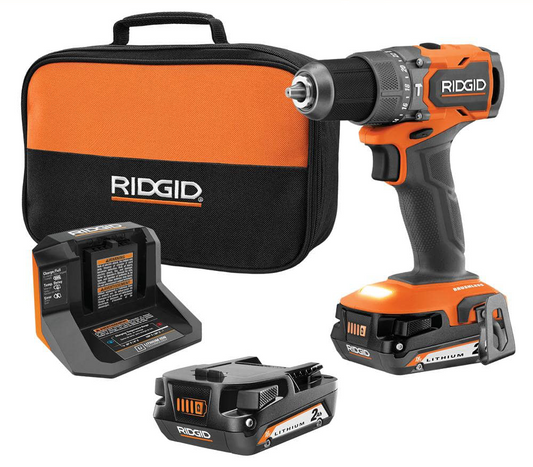 Perceuse à percussion sans fil 18 V SubCompact sans balais de 1/2 po avec (2) batteries de 2,0 Ah, chargeur et sacoche