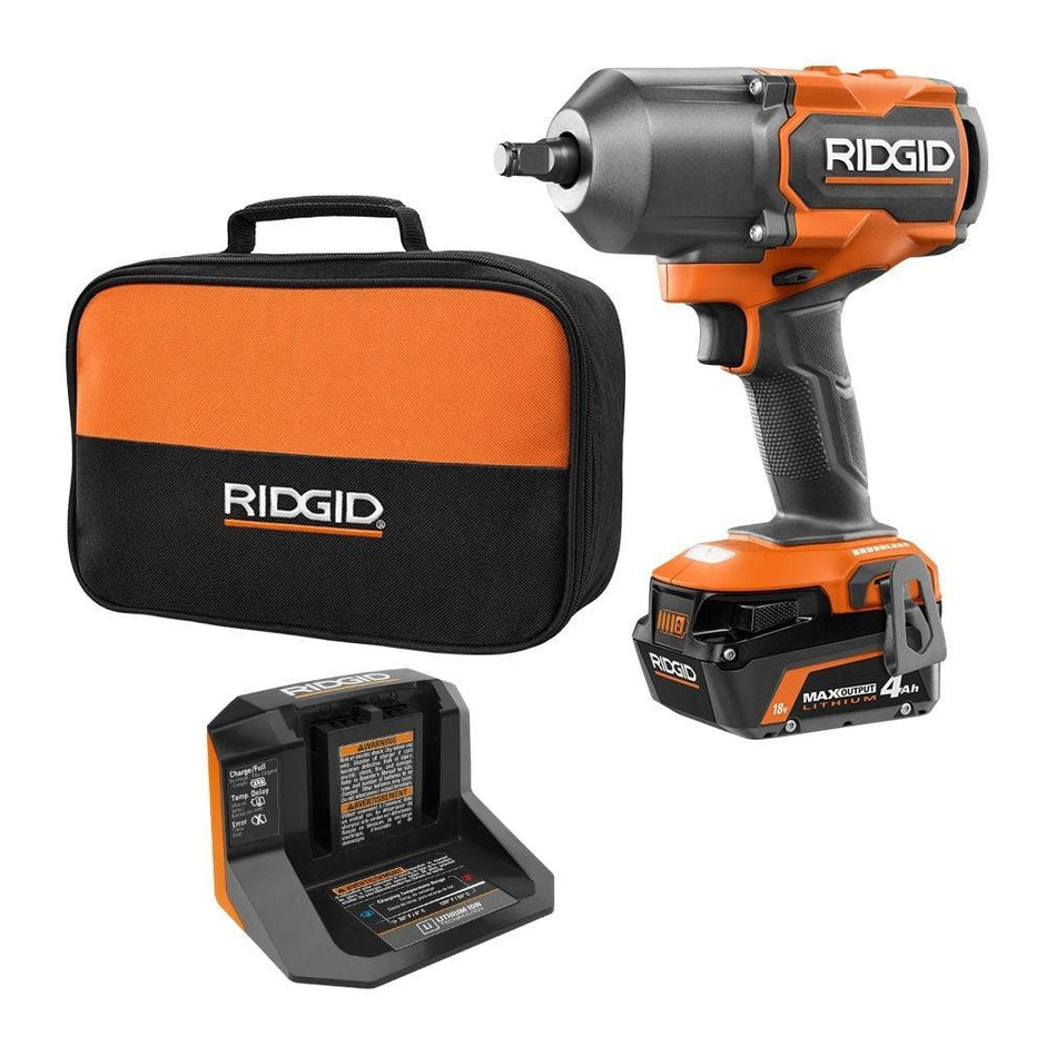 18V Brushless Cordless 4-Mode 1/2 in. High-Torque Impact Wrench Kit with 4.0 Ah Battery and Charger
