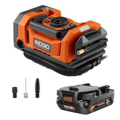 Kit de gonflage sans fil 18 V à double fonction avec batterie 2 Ah et chargeur