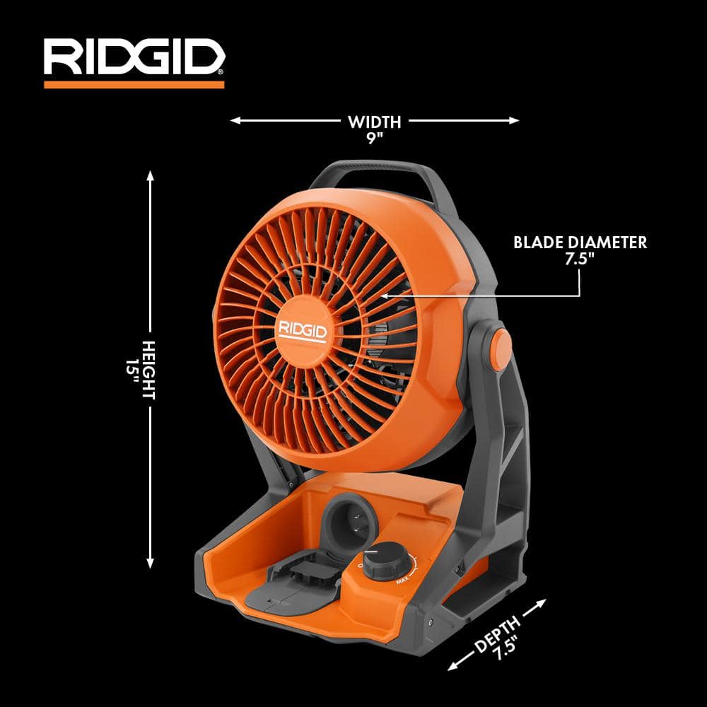 Ventilateur de chantier hybride sans fil 18 V (outil uniquement)