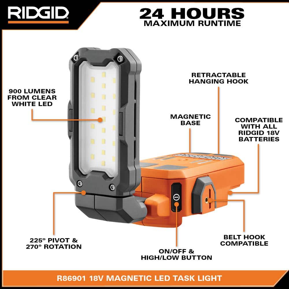 Lampe de travail magnétique sans fil 18 V (outil uniquement)
