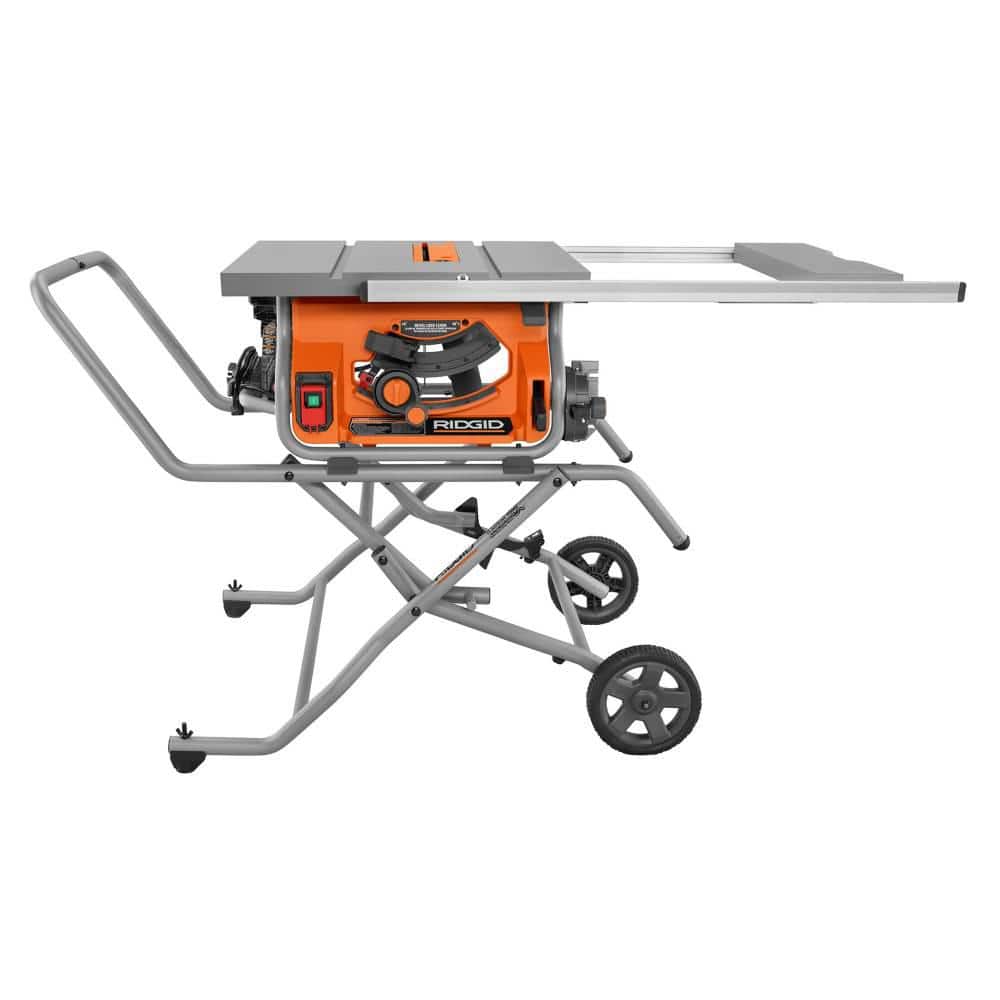 Scie à table de chantier professionnelle filaire portable de 15 A et 10 po avec support