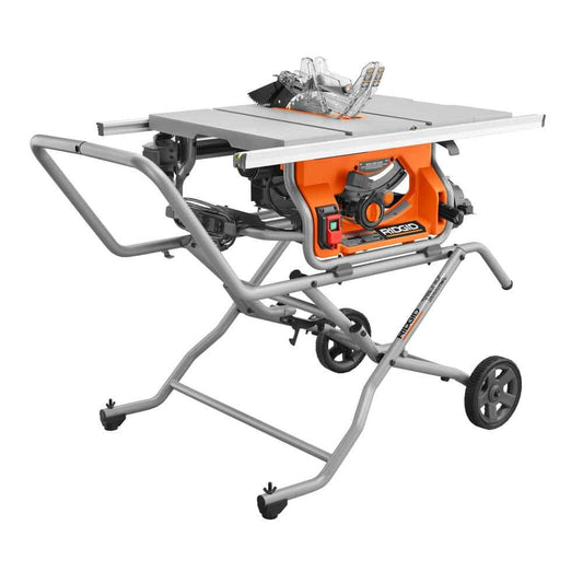 Scie à table de chantier professionnelle filaire portable de 15 A et 10 po avec support