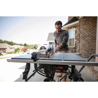 Scie à table de chantier professionnelle filaire portable de 15 A et 10 po avec support