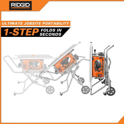 Scie à table de chantier professionnelle filaire portable de 15 A et 10 po avec support