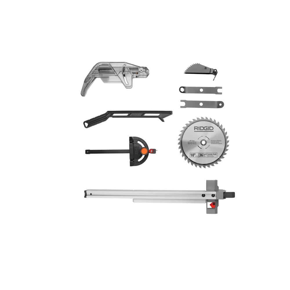 Scie à table portative filaire de chantier de 15 A et 10 po avec support pliable