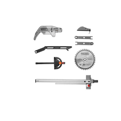 Scie à table portative filaire de chantier de 15 A et 10 po avec support pliable