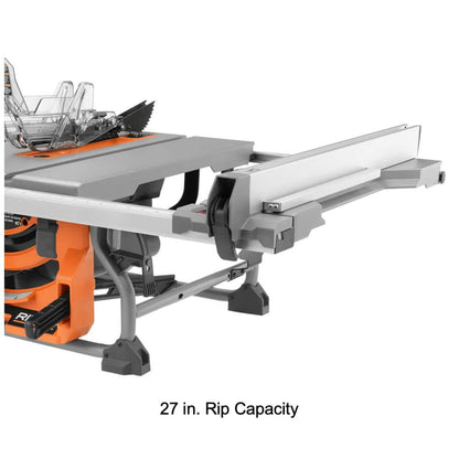 Scie à table portative filaire de chantier de 15 A et 10 po avec support pliable