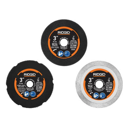 Scie multi-matériaux sans fil 18 V SubCompact de 7,6 cm (3 po) (outil seul) avec (3) molettes de coupe