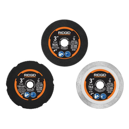 Scie multi-matériaux sans fil 18 V SubCompact de 7,6 cm (3 po) avec (3) molettes de coupe, batterie 2,0 Ah et chargeur 18 V