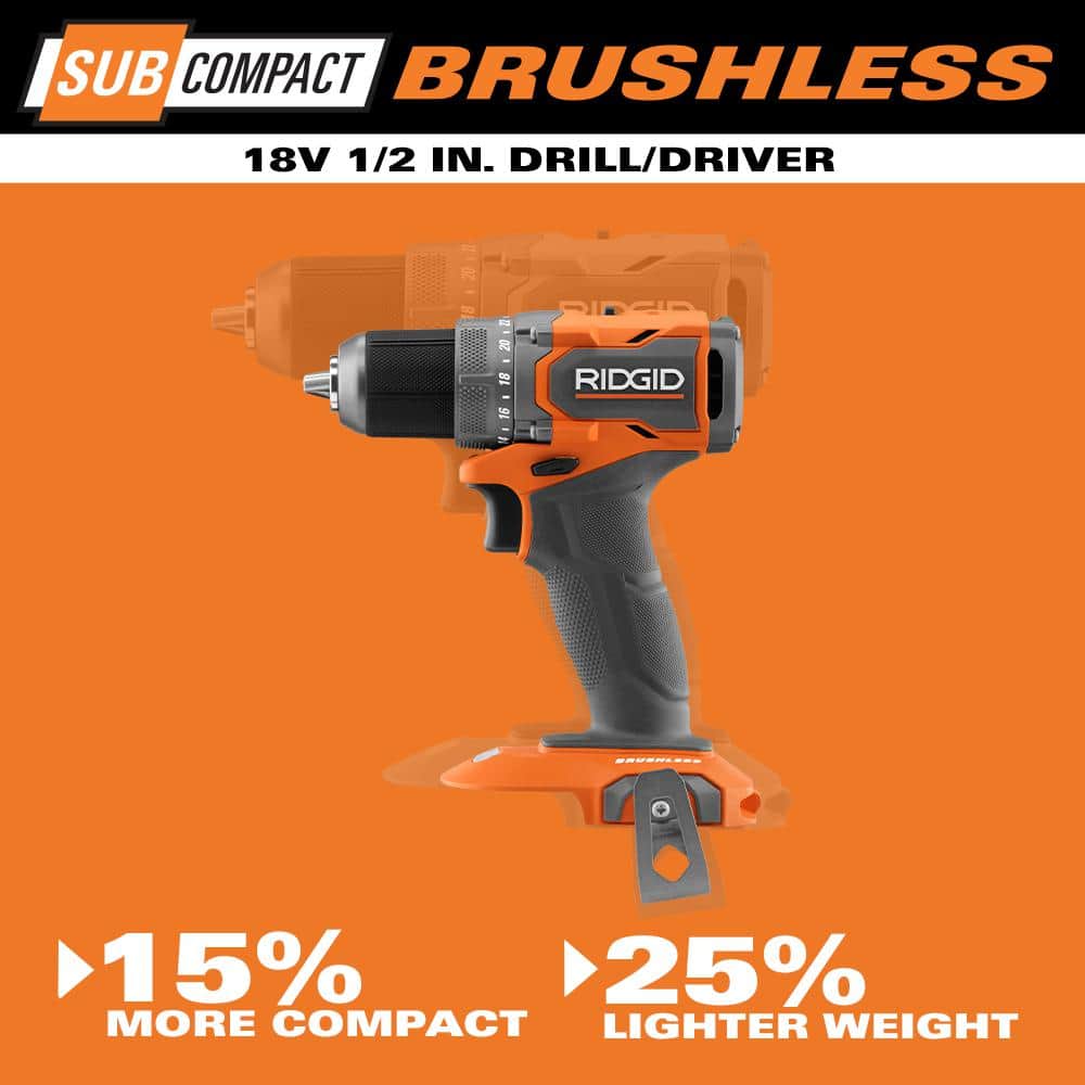 Perceuse-visseuse sans fil 18 V SubCompact sans balais 1/2 po (outil uniquement)