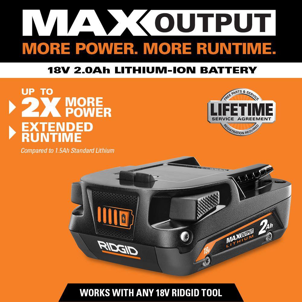 Batterie lithium-ion 18 V 2,0 Ah à puissance maximale (lot de 2)