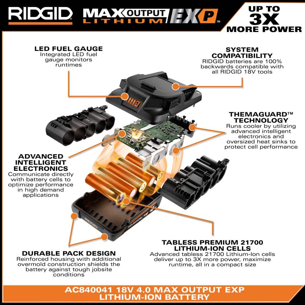 Batterie lithium-ion EXP 18 V 4,0 Ah à sortie maximale