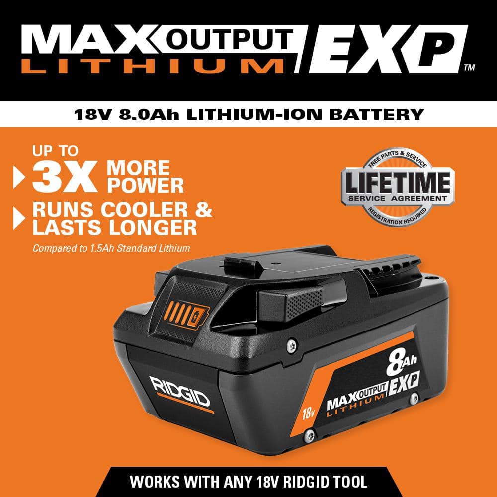 Batterie lithium-ion EXP 18 V 8,0 Ah à sortie maximale