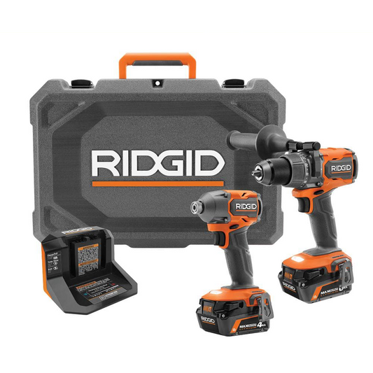Kit combiné 2 outils sans balais 18 V avec batteries de sortie MAX de 6,0 Ah et 4,0 Ah, chargeur et étui rigide