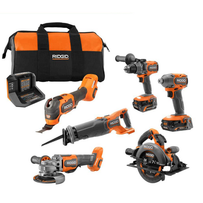 Kit combiné sans fil et sans balais 18 V, 6 outils avec batteries de sortie MAX de 6,0 Ah et 2,0 Ah et chargeur