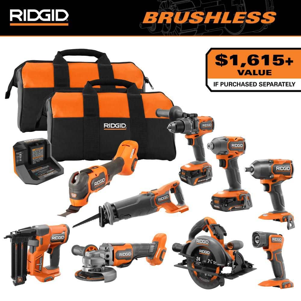 Kit combiné sans balais 18 V 9 outils avec batteries de sortie MAX de 6,0 Ah et 2,0 Ah et chargeur