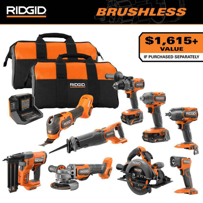 Kit combiné sans balais 18 V 9 outils avec batteries de sortie MAX de 6,0 Ah et 2,0 Ah et chargeur