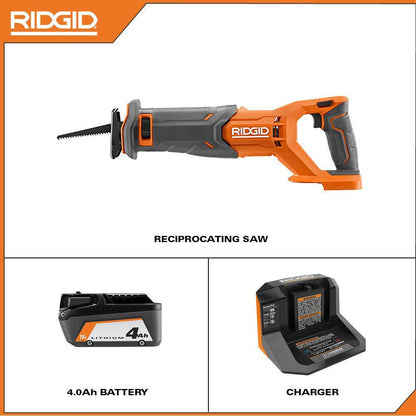 Kit de scie alternative sans fil 18 V avec batterie 4,0 Ah et chargeur