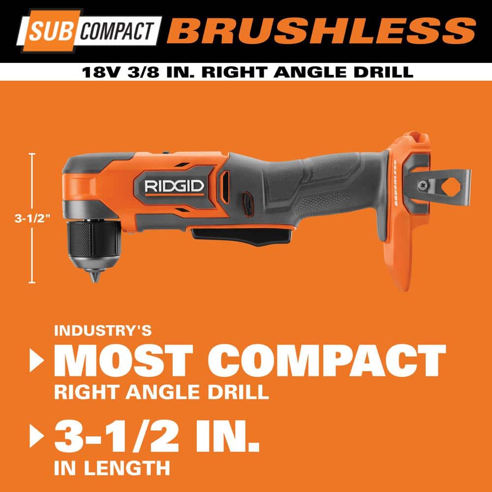Perceuse à angle droit sans fil 18 V SubCompact sans balais de 3/8 po (outil seul)