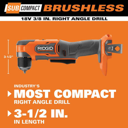 Perceuse à angle droit sans fil 18 V SubCompact sans balais de 3/8 po (outil seul)