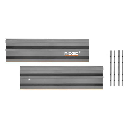 Rail de guidage pour scie à rail de 55 po (2), rail de 27,5 po (4), barres de connexion (1), clé à rail