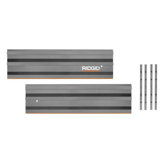 Rail de guidage pour scie à rail de 55 po (2), rail de 27,5 po (4), barres de connexion (1), clé à rail