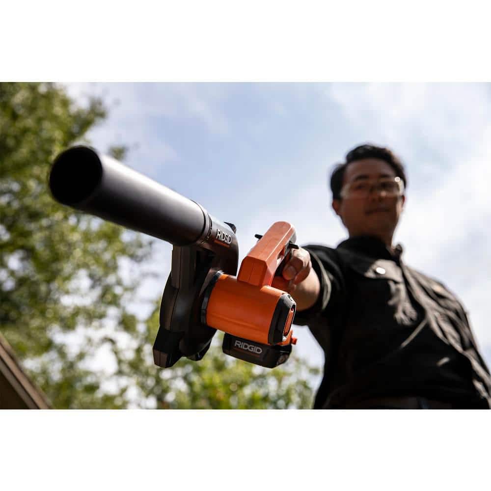 Souffleur de chantier compact sans fil au lithium-ion 18 V avec buse de gonflage/dégonflage