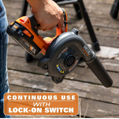 Souffleur de chantier compact sans fil au lithium-ion 18 V avec buse de gonflage/dégonflage