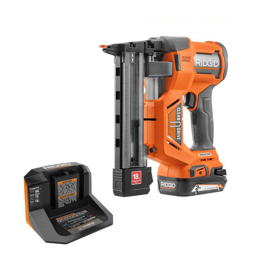 Kit d'agrafeuse à couronne étroite sans fil 18 V, calibre 18, avec batterie 2,0 Ah et chargeur
