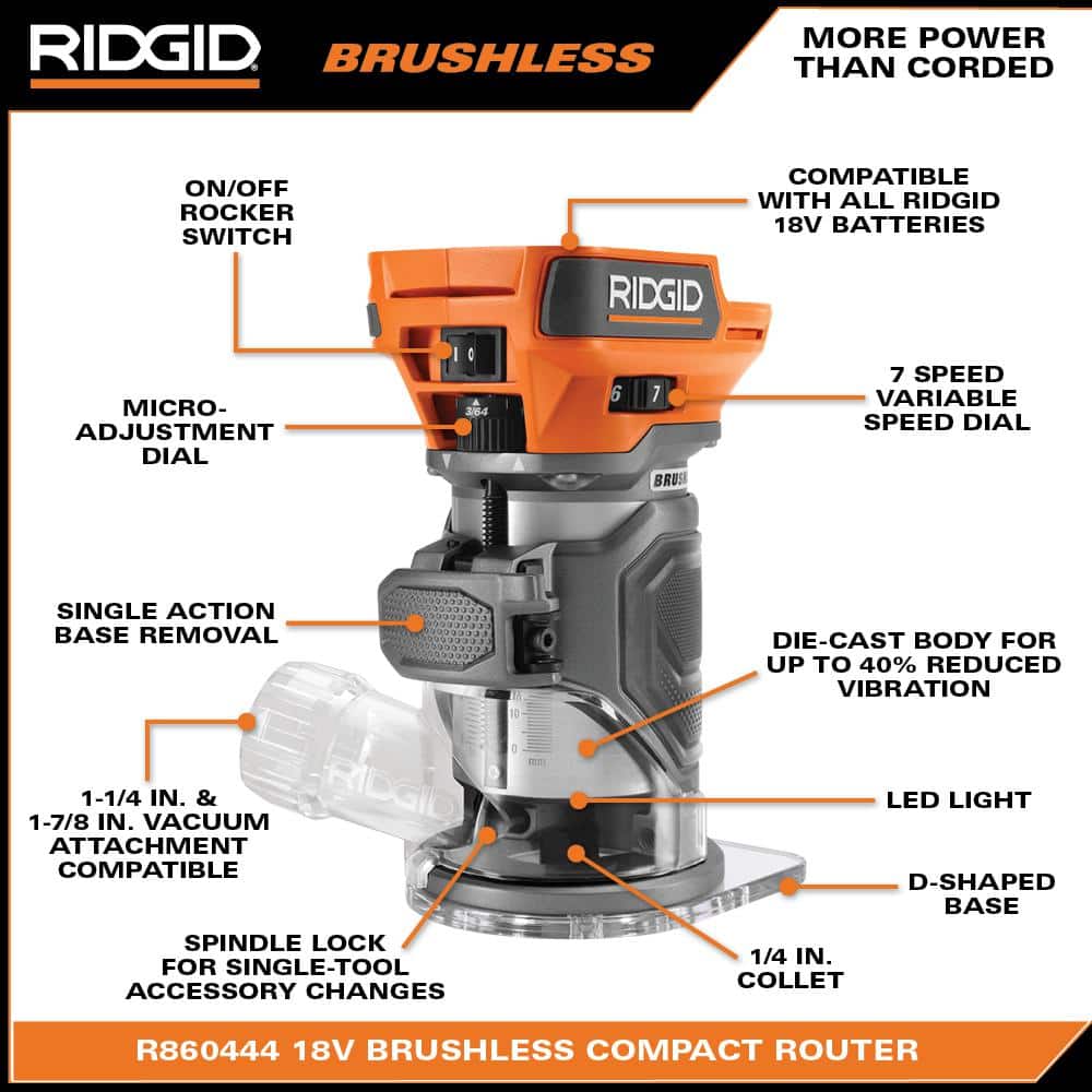 Défonceuse compacte sans fil 18 V (outil uniquement)